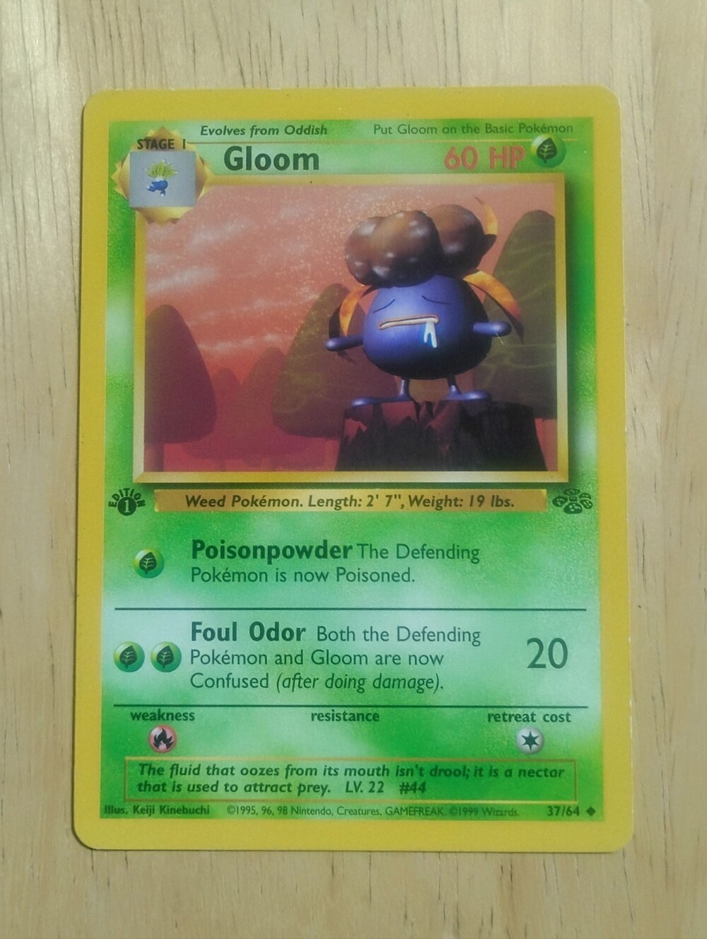 LP WOTC 1999 1st Edition Gloom 37/64 Jungle Set Pokemon Card